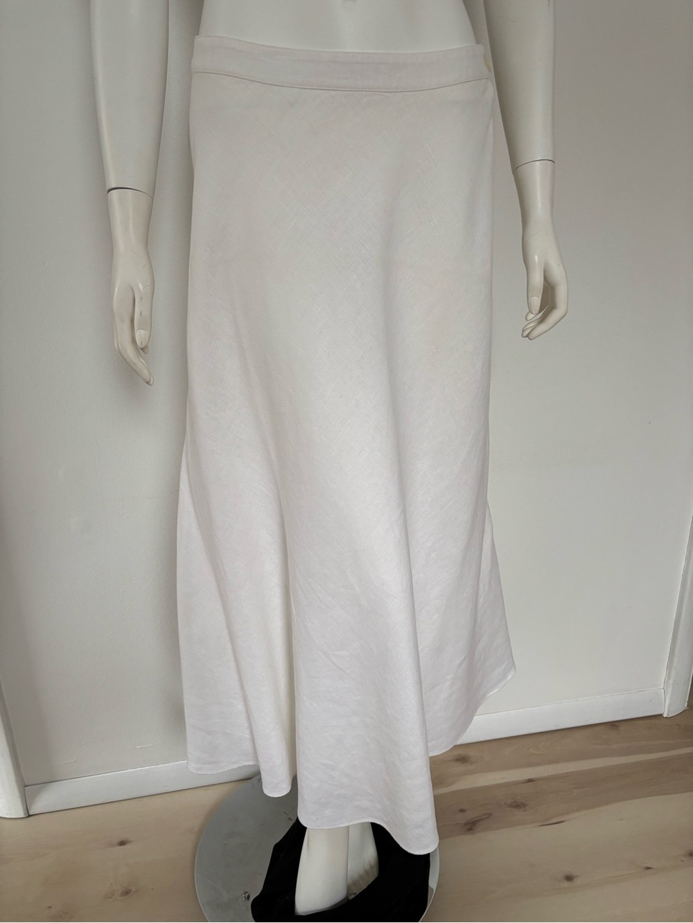 Chaps 100% Linen White Maxi Skirt